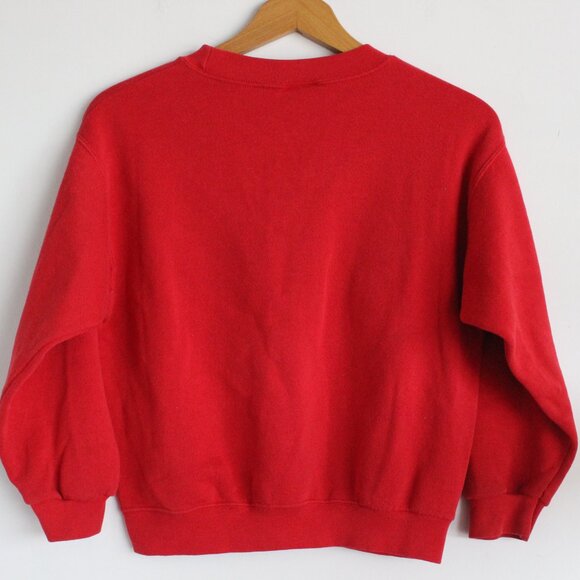 90s Disney Store Winnie the Pooh & Friends Sweatshirt Crewneck Red Youth M 7/8 - Picture 4 of 4